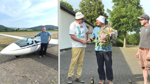 Erster Alleinflug in turbulenter Luft